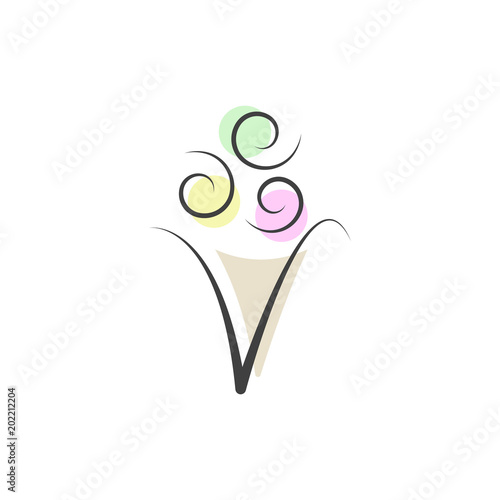 Abstract ice cream logo, vector illustration on white background