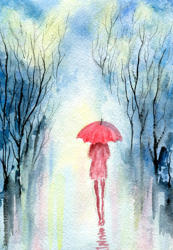 Rainy spring park