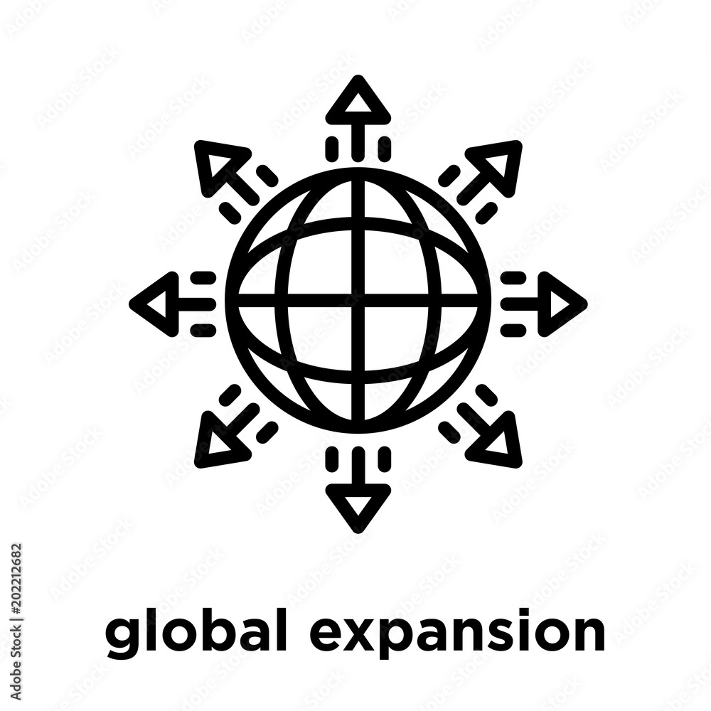global expansion icon isolated on white background global expansion icon isolated on white background