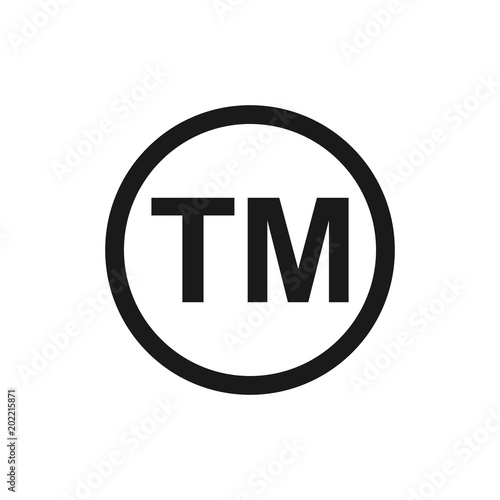 Trademark symbol icon. Vector illustration, flat design.