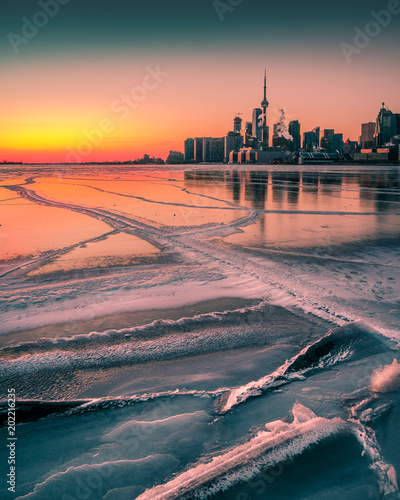 Wallpaper Mural Toronto Winter Ice Sunset Torontodigital.ca