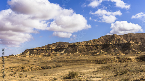 Clouds over the mountains in the Negev Desert
