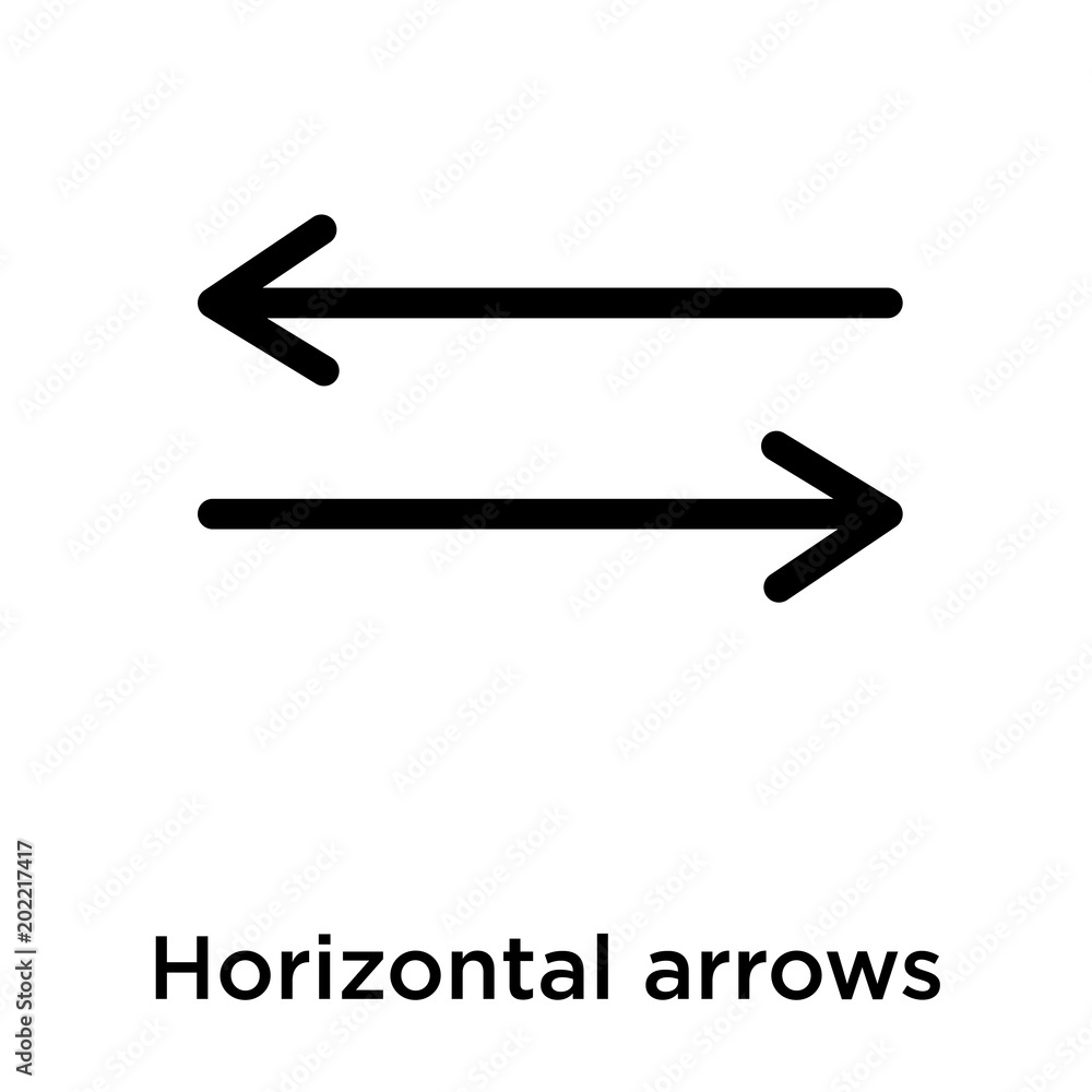 Horizontal Arrows Icon Isolated On White Background Stock Vector Adobe Stock 8818