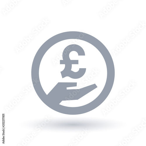 British Pound hand symbol - Britain currency pay icon