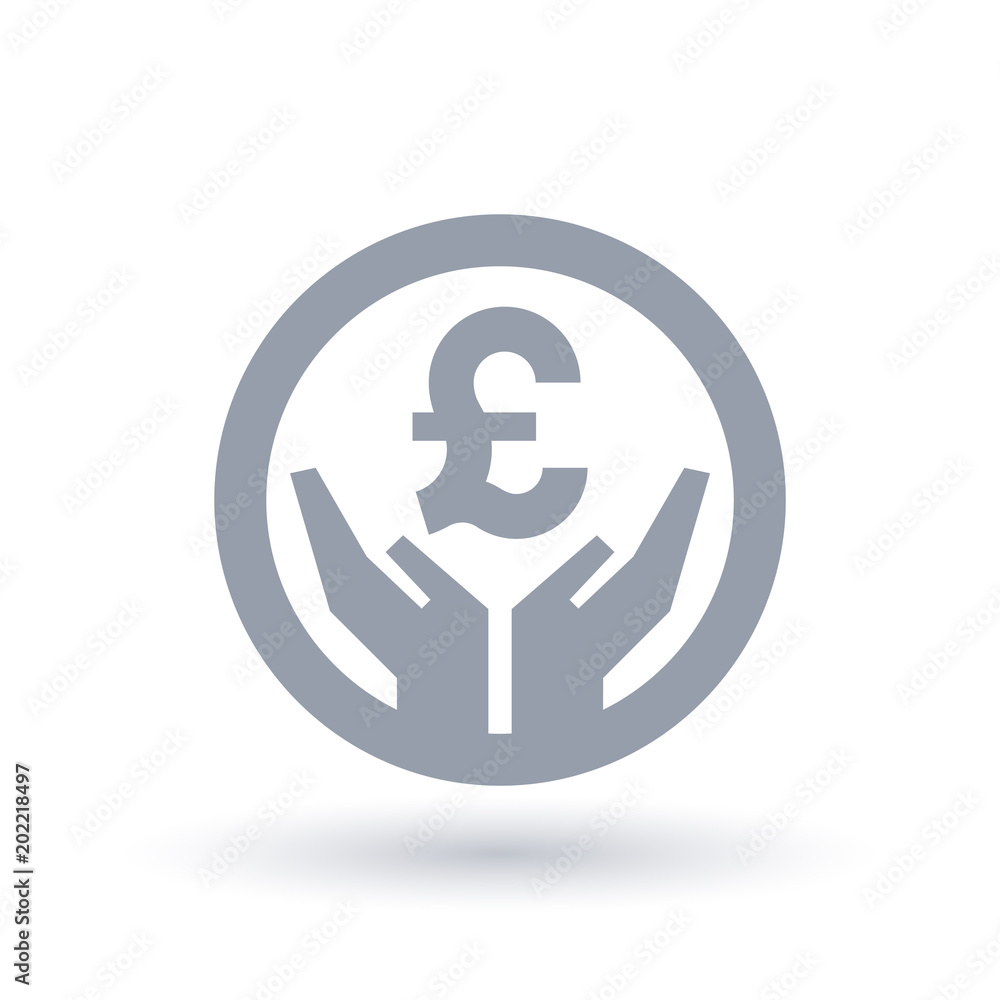 British Pound hands icon - Money success symbol. British Pound hands icon - Money success symbol.