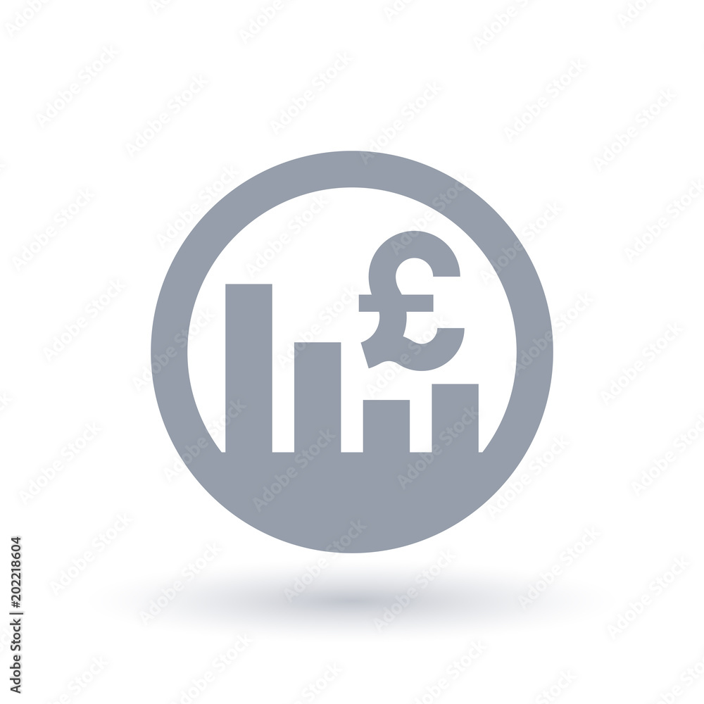 British Pound stock market icon - Great Britain currency exchange rate sign British Pound stock market icon - Great Britain currency exchange rate sign