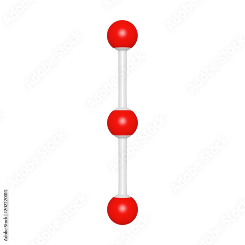 Molecule structure like capital letter I on white background, 3D rendered font image for education typography