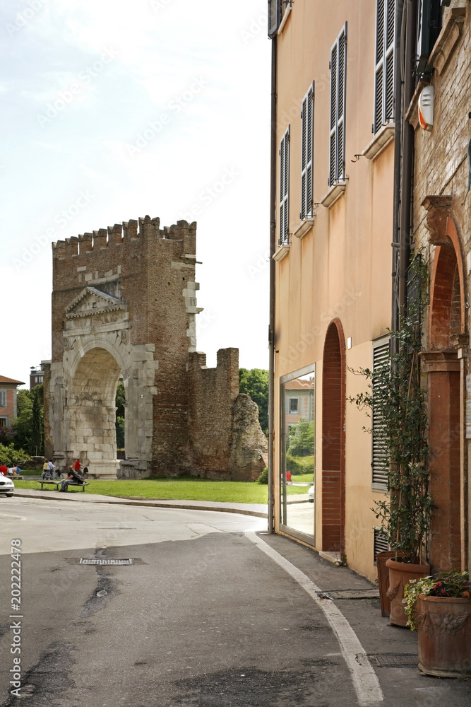 Obraz premium Arch of Augustus in Rimini. Emilia-Romagna region. Italy