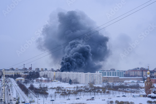 a column of smoke from a fire © Татьяна Петрова