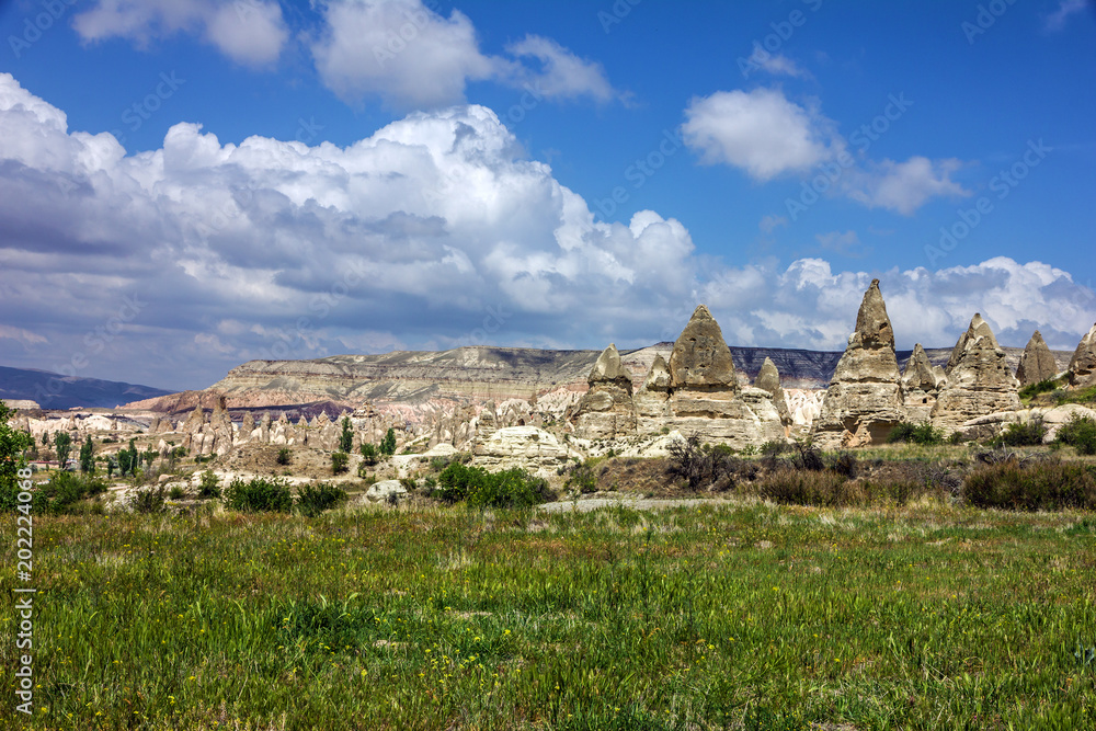 Mountain landscape in national park Goreme, Cappadocia, Turkey