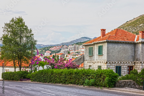 Croatian town Dubrovnik street house, Croatia