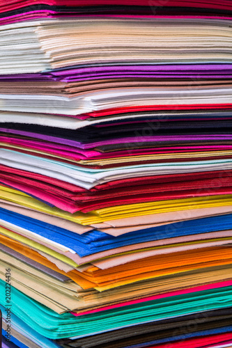 Abstract background, a stack of colored layers of felt © Nataliia Vyshneva