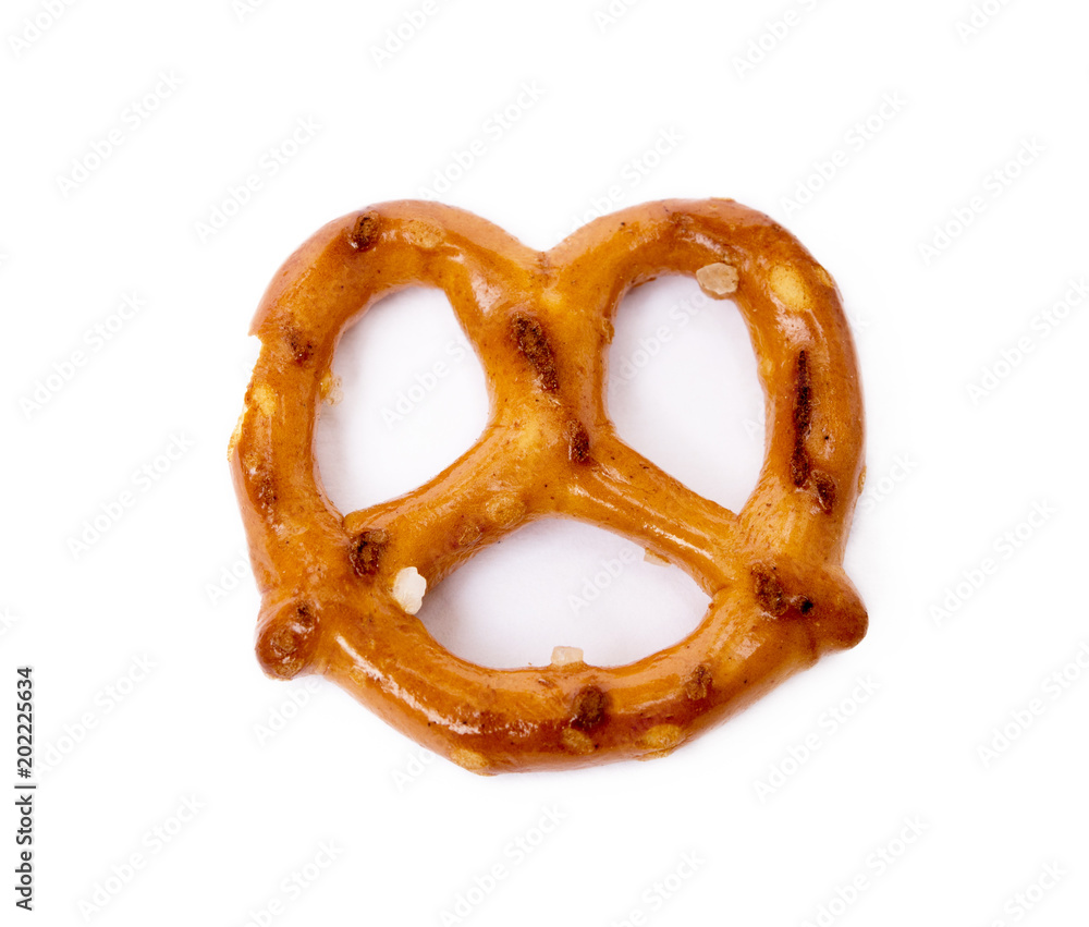 Salty cracker pretzel isolated on white background Salty cracker pretzel isolated on white background