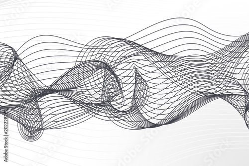 Abstract background with dynamic linear waves. Stylized lines element for design.