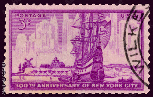 300th Anniversary of New York City Dutch Ship Postage Stamp photo