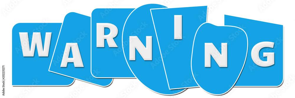 Warning Blue Abstract Shapes Horizontal Warning Blue Abstract Shapes Horizontal