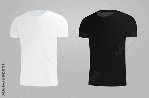 White and black t shirt. vector illustration