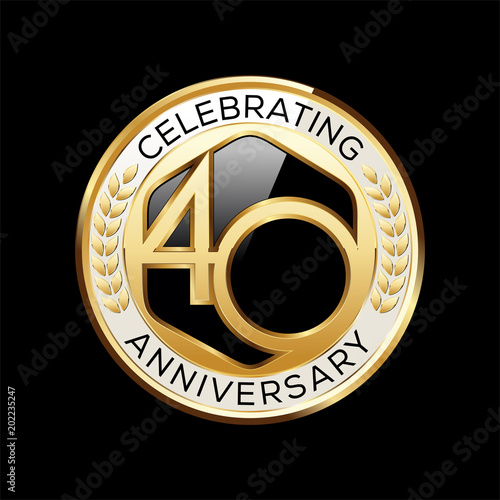 40 Years Anniversary emblem. Anniversary badge.  