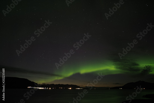 Aurora borealis over the Akureyri © ukasz