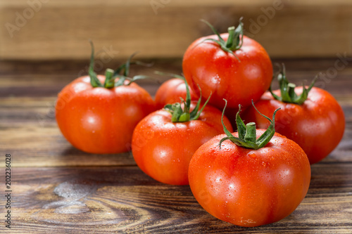 Tasty red ripe tomatoes gourmato from Belgium close up, ingredients for healthy salad close up