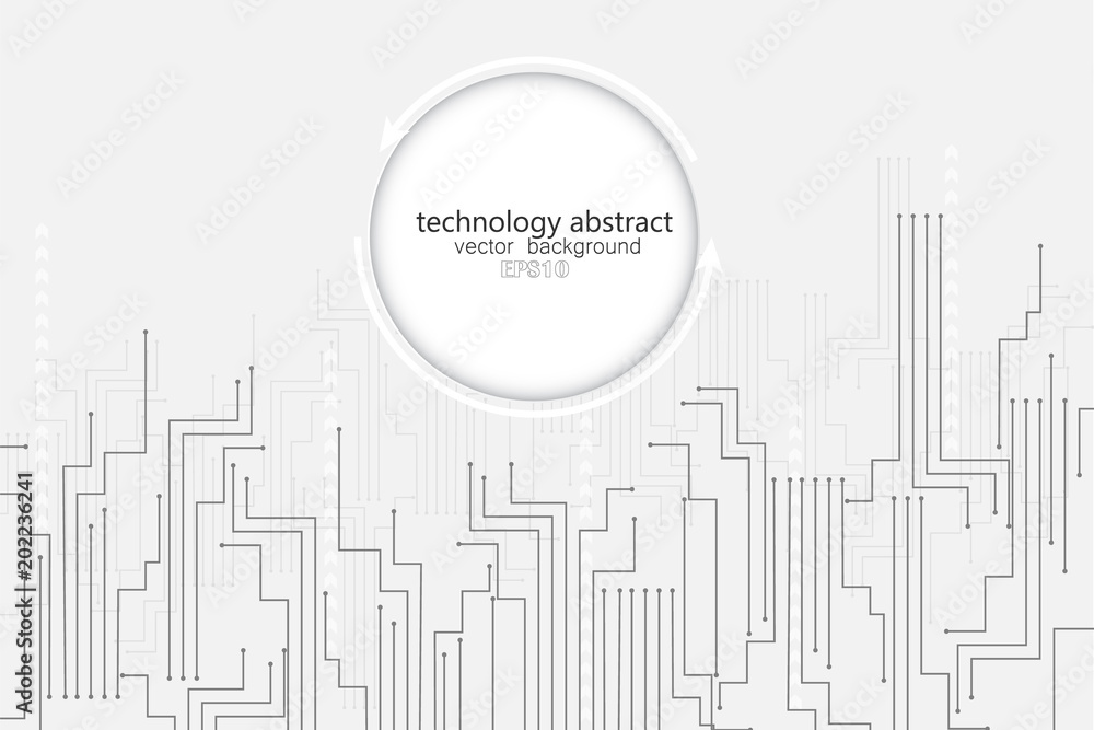 abstract technology background in white and gray tones. Vector
