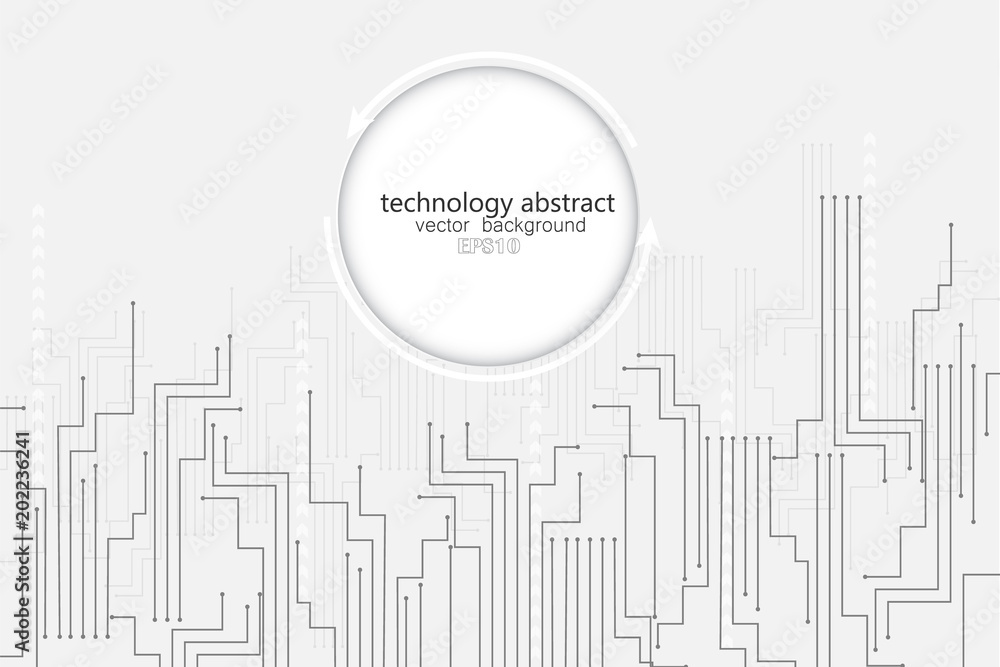 Obraz premium abstract technology background in white and gray tones. Vector