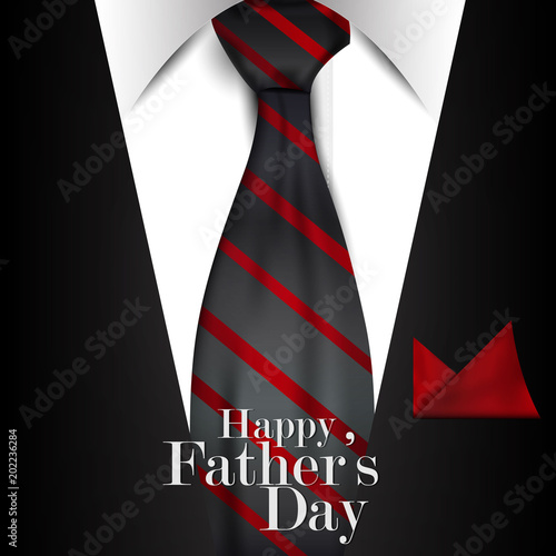 Happy father`s day card with business suit. vector