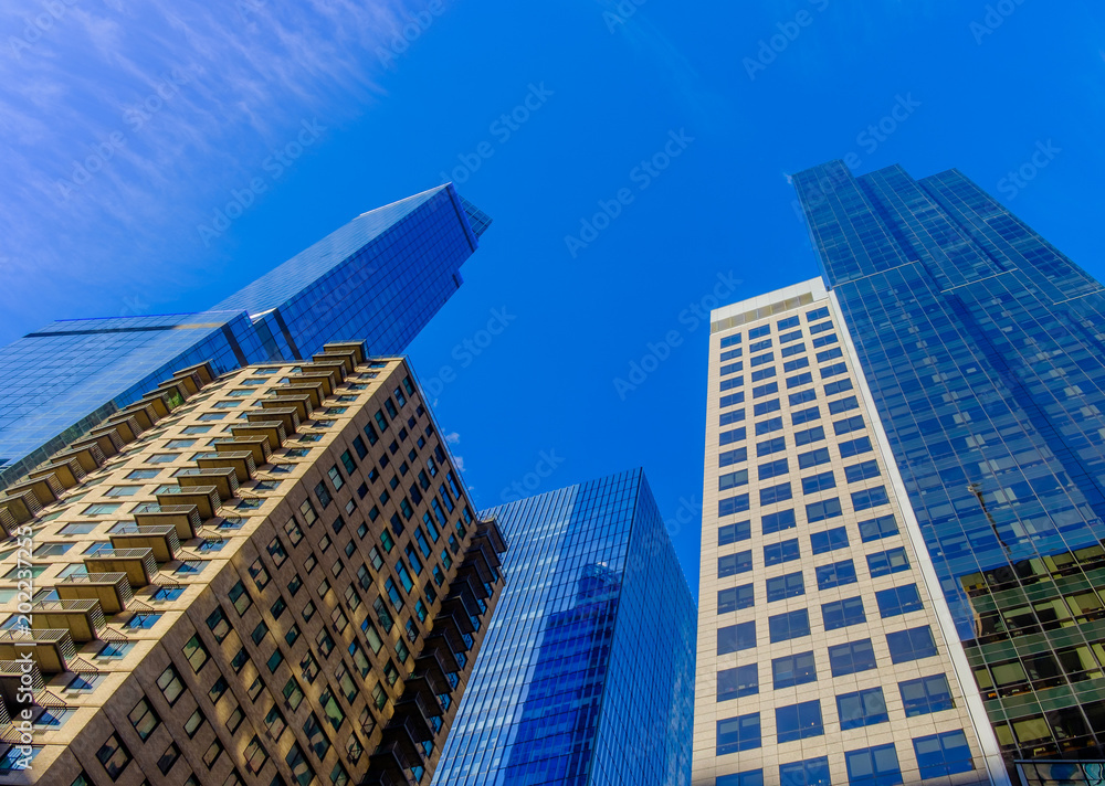 Fototapeta premium New York City, New York, Jan 2018, Manhattan buildings shot from the street
