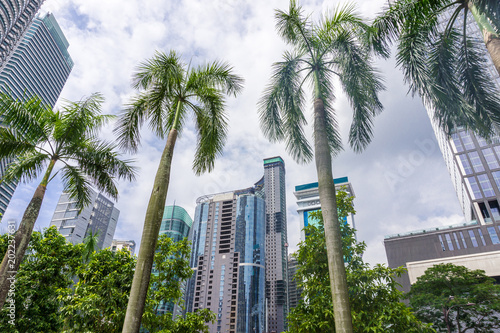 Landscape of downtown kuala lumpur with skyscrapers and blue sky © Leonid