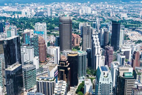 Kuala Lumpur city skyline and skyscrapers in Malaysia.