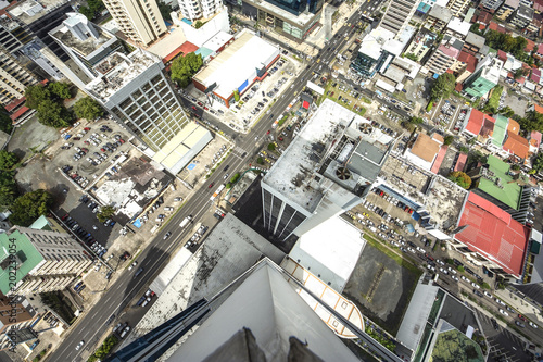 Aerial view of the modern skyline of Panama City , Panama