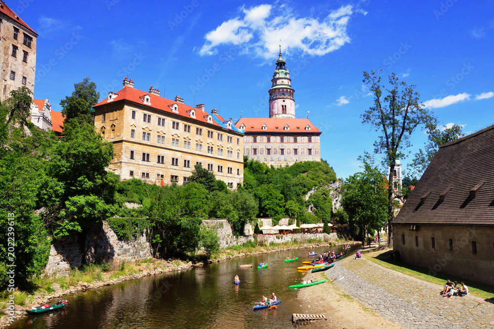 Cesky Krumlov castle, czech republic heritage monument, the most popular place for foreign tourists after the Prague.
