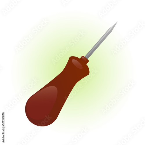 bradawl isolated vector illustration