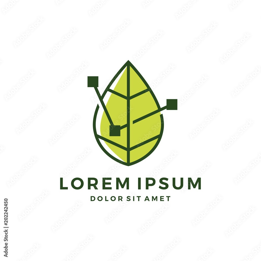 leaf connect mint stats logo vector icon leaf connect mint stats logo vector icon