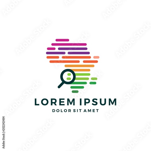 search africa tech logo vector icon