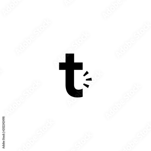 t letter talk speak logo vector icon