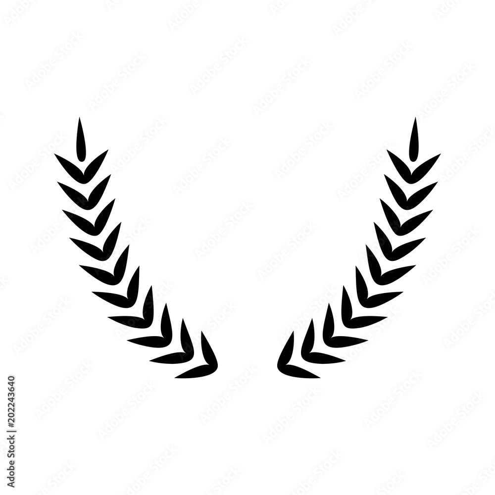 Obraz premium laurel wreath, heraldic design, black icon