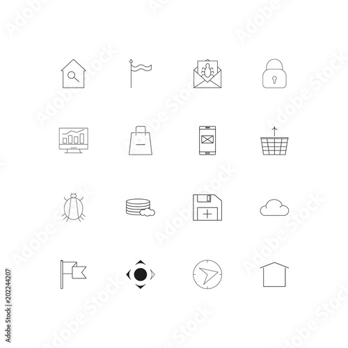 Web Applications simple linear icons set. Outlined vector icons