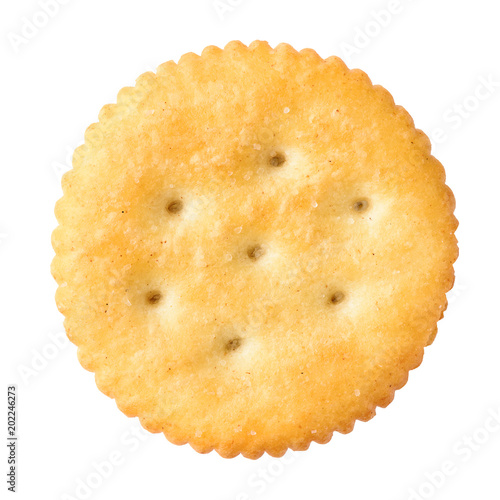 round cracker isolated on white background