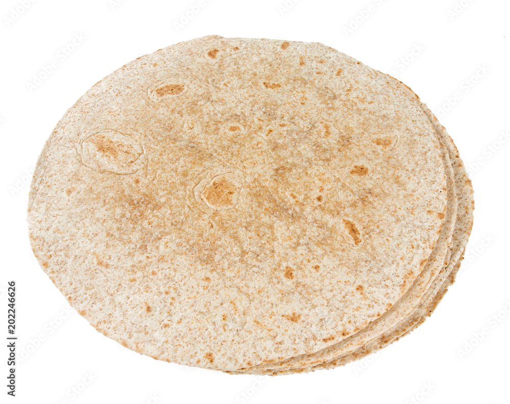 whole grain tortilla isolated whole grain tortilla isolated