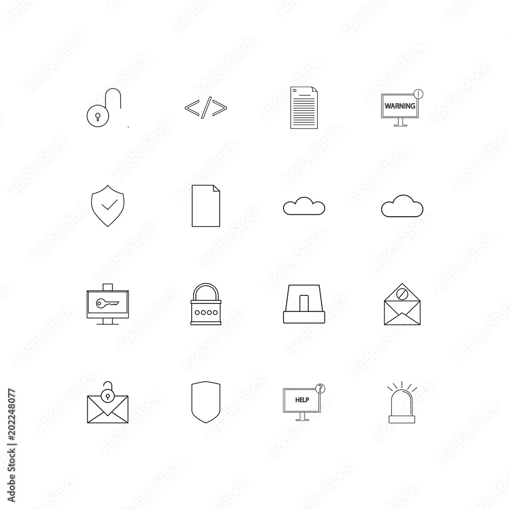 Cyber Security simple linear icons set. Outlined vector icons Cyber Security simple linear icons set. Outlined vector icons