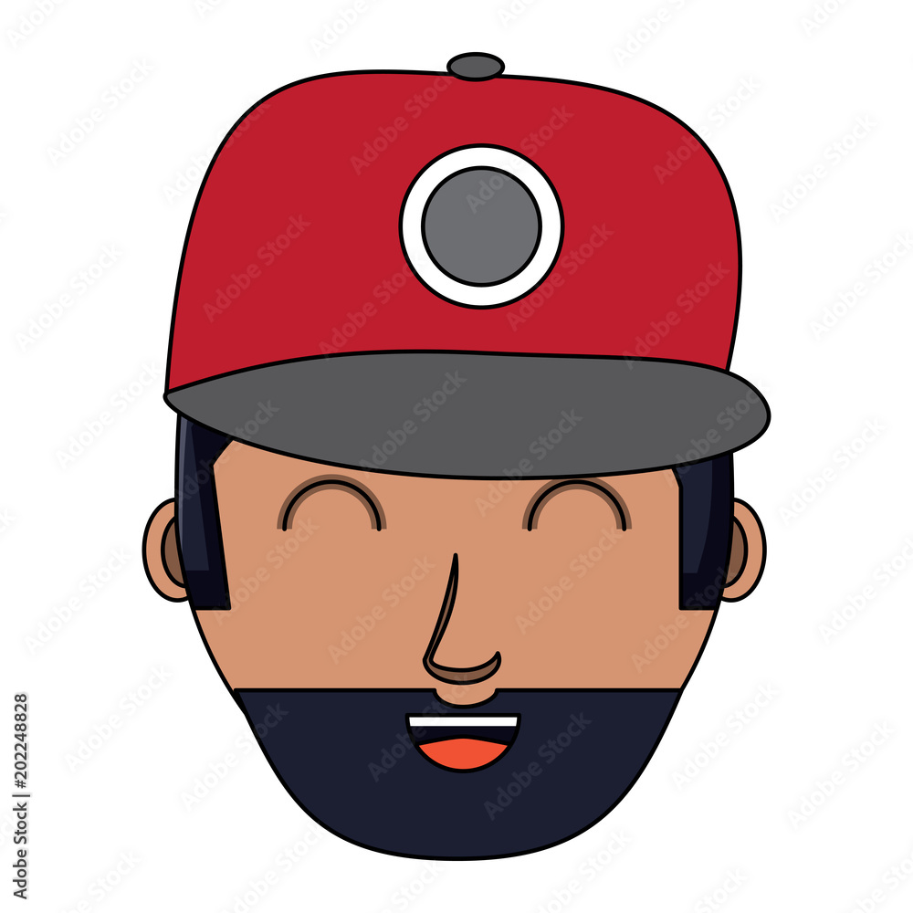 cartoon man with beard and cap over white background, colorful design. vector illustration cartoon man with beard and cap over white background, colorful design. vector illustration