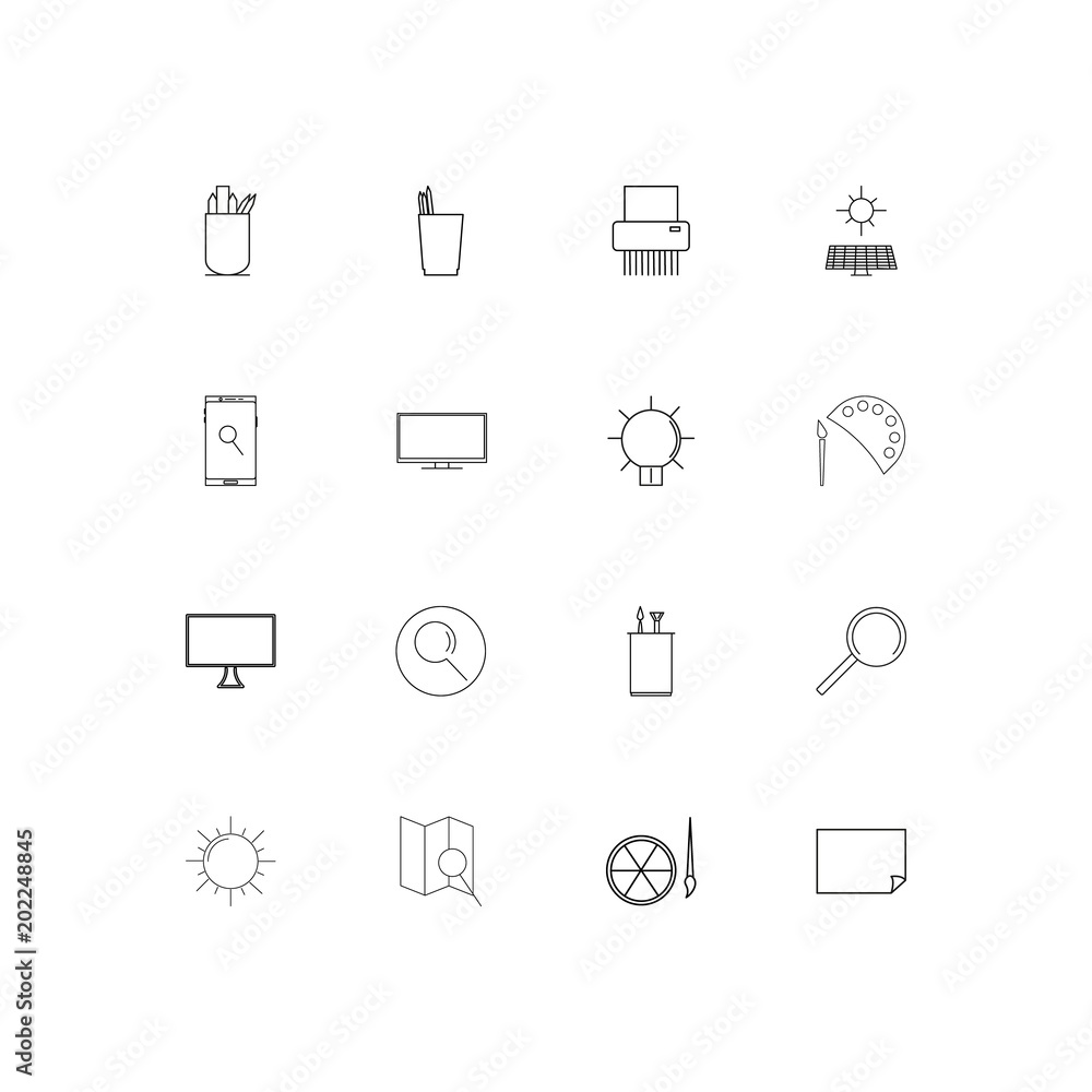 Creative Process And Design simple linear icons set. Outlined vector icons Creative Process And Design simple linear icons set. Outlined vector icons