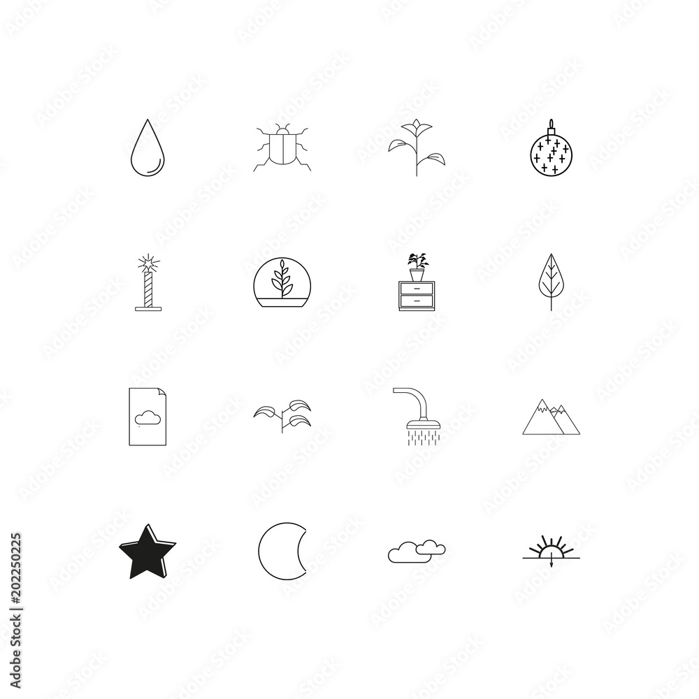 Nature simple linear icons set. Outlined vector icons Nature simple linear icons set. Outlined vector icons