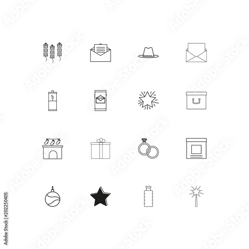 Holidays simple linear icons set. Outlined vector icons