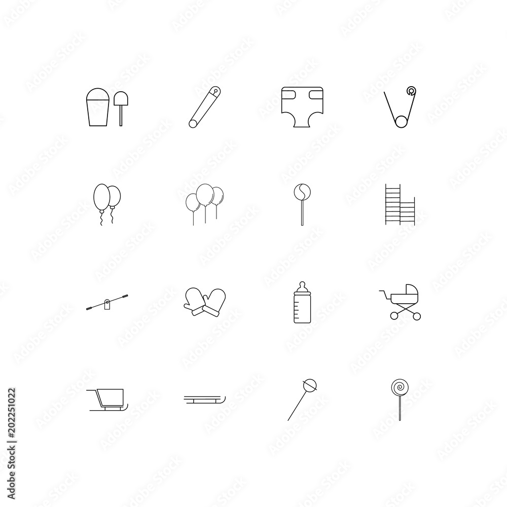 Baby, Kid And Newborn simple linear icons set. Outlined vector icons Baby, Kid And Newborn simple linear icons set. Outlined vector icons
