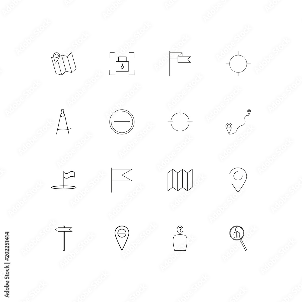 Maps And Navigation simple linear icons set. Outlined vector icons Maps And Navigation simple linear icons set. Outlined vector icons