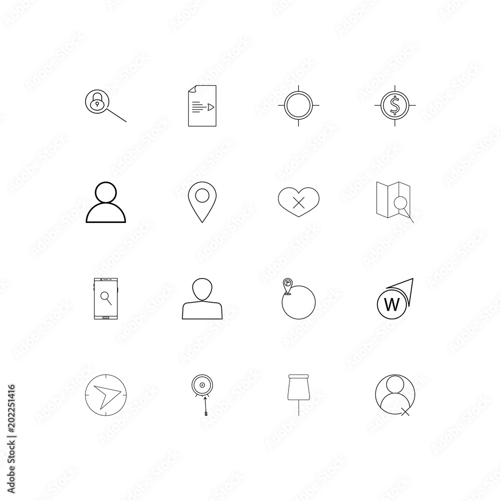Maps And Navigation simple linear icons set. Outlined vector icons Maps And Navigation simple linear icons set. Outlined vector icons