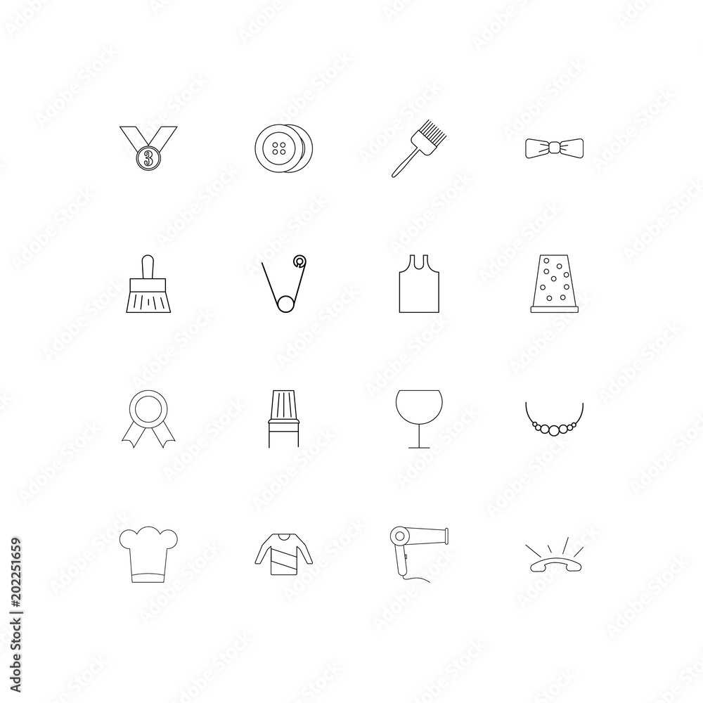 Beauty Dress And Clothes simple linear icons set. Outlined vector icons Beauty Dress And Clothes simple linear icons set. Outlined vector icons