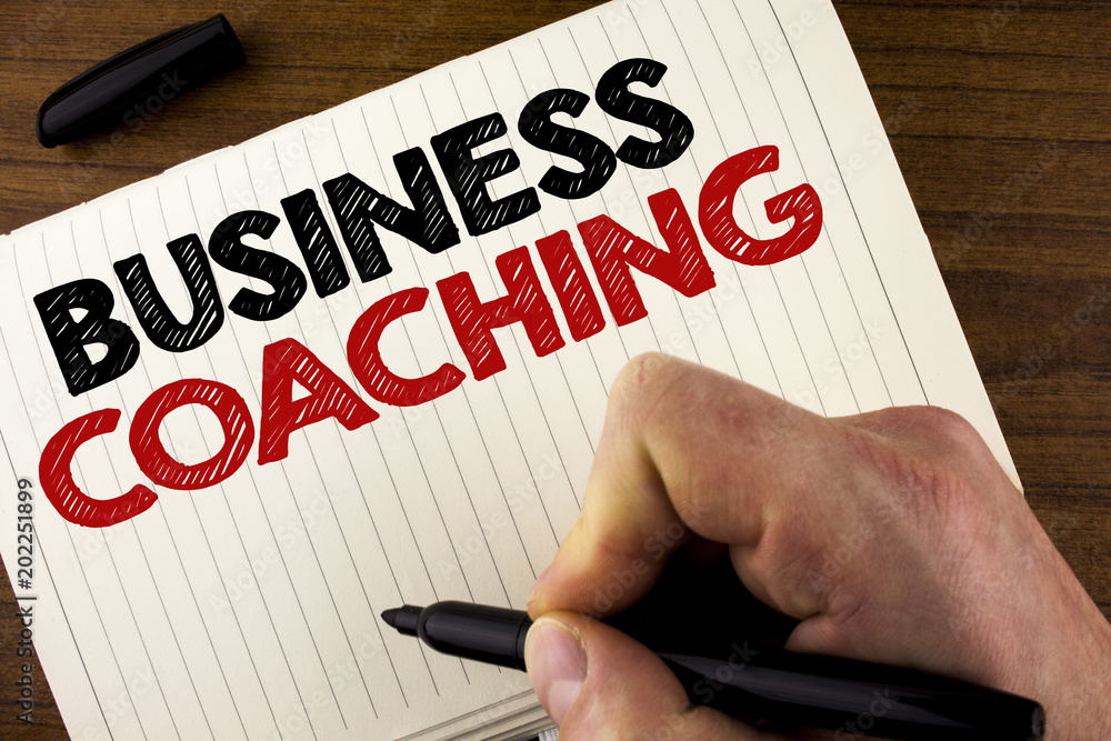 Conceptual hand writing showing Business Coaching. Business photo showcasing consulting expert your field Experience improvement written by Man on Notebook Book on Wooden background Marker. Conceptual hand writing showing Business Coaching. Business photo showcasing consulting expert your field Experience improvement written by Man on Notebook Book on Wooden background Marker.